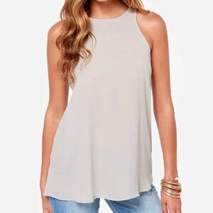 Lulu's At First Crush Grey Tank Top
